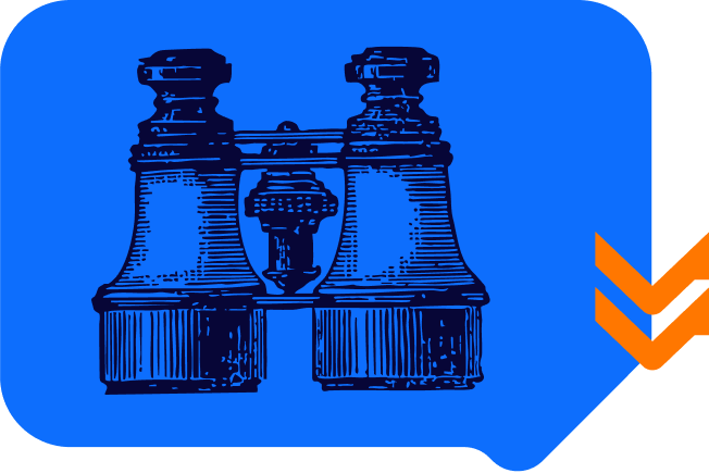 An illustration of old style binoculars